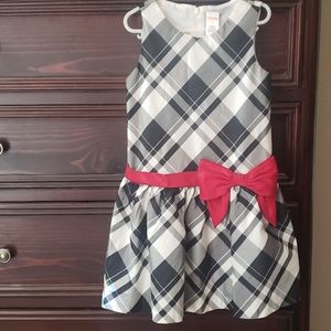 Gymboree Holiday Dress blk & wht plaid size 6